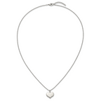 Polished Heart Stainless Steel Cable Chain Pendant Necklace 1.5mm