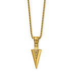 Men's Antiqued Arrow Stainless Steel Box Chain Necklace 3mm