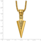 Men's Antiqued Arrow Stainless Steel Box Chain Necklace 3mm