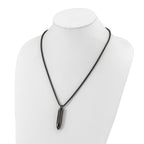 Men's Black Ion-Plated Brushed and Polished Bullet Stainless Steel Box Chain Necklace 3mm