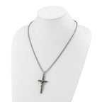 Men's Antiqued INRI Stainless Steel Box Chain Necklace 3mm