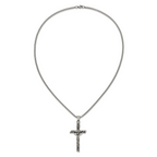 Men's Antiqued INRI Stainless Steel Box Chain Necklace 3mm