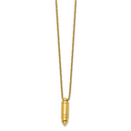 Men's Gold-Tone Polished Bullet Stainless Steel Cable Chain Necklace 2mm