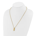 Men's Gold-Tone Polished Bullet Stainless Steel Cable Chain Necklace 2mm