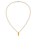 Men's Gold-Tone Polished Bullet Stainless Steel Cable Chain Necklace 2mm
