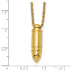 Men's Gold-Tone Polished Bullet Stainless Steel Cable Chain Necklace 2mm