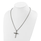 Men's Antiqued Nail Cross Stainless Steel Box Chain Necklace 3mm