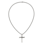Men's Antiqued Nail Cross Stainless Steel Box Chain Necklace 3mm