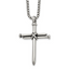 Men's Antiqued Nail Cross Stainless Steel Box Chain Necklace 3mm