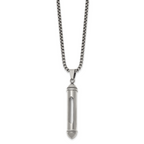 Men's Polished Bullet Stainless Steel Box Chain Necklace 3mm