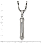 Men's Polished Bullet Stainless Steel Box Chain Necklace 3mm