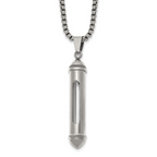 Men's Polished Bullet Stainless Steel Box Chain Necklace 3mm