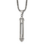 Men's Polished Bullet Stainless Steel Box Chain Necklace 3mm