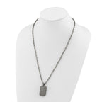 Men's Gunmetal Brushed and Polished Dog Tag Stainless Steel Necklace 3mm