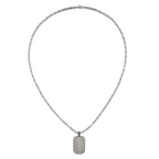 Men's Gunmetal Brushed and Polished Dog Tag Stainless Steel Necklace 3mm