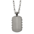 Men's Gunmetal Brushed and Polished Dog Tag Stainless Steel Necklace 3mm