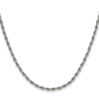 Polished Stainless Steel Rope Chain Necklace 3mm