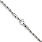 Polished Stainless Steel Rope Chain Necklace 3mm