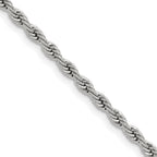 Polished Stainless Steel Rope Chain Necklace 3mm