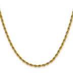 Polished Gold-Tone Stainless Steel Rope Chain Necklace 3mm