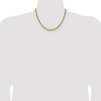 Polished Gold-Tone Stainless Steel Rope Chain Necklace 3mm
