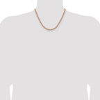 Polished Rose-Tone Stainless Steel Rope Chain Necklace 3mm