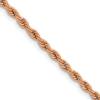 Polished Rose-Tone Stainless Steel Rope Chain Necklace 3mm