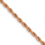 Polished Rose-Tone Stainless Steel Rope Chain Necklace 3mm