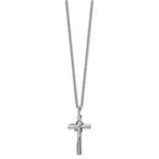 Polished Cross Stainless Steel Cable Chain Necklace 2.5mm
