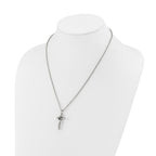 Polished Cross Stainless Steel Cable Chain Necklace 2.5mm