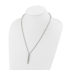 Men's Polished Bullet Stainless Steel Cable Chain Pendant Necklace 3.2mm