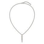 Men's Polished Bullet Stainless Steel Cable Chain Pendant Necklace 3.2mm