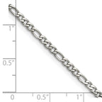 Polished Stainless Steel Figaro Chain Necklace 3mm