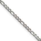 Polished Stainless Steel Figaro Chain Necklace 3mm