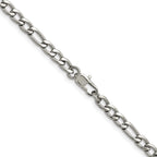 Polished Stainless Steel Figaro Chain Necklace 4mm
