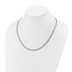 Polished Stainless Steel Figaro Chain Necklace 4mm