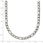 Polished Stainless Steel Figaro Chain Necklace 4mm
