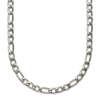 Polished Stainless Steel Figaro Chain Necklace 4mm