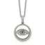 Polished Multi-color Cubic Zirconia Evil Eye Stainless Steel Cable Chain Pendant Necklace 1mm