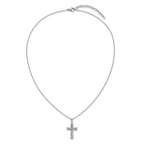 Polished Cross Stainless Steel Cable Chain Necklace 1mm