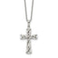 Polished Cross Stainless Steel Cable Chain Necklace 1mm