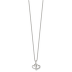 Polished Cubic Zirconia Infinity Stainless Steel Cable Chain Pendant Necklace 1mm