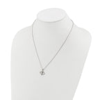 Polished Cubic Zirconia Infinity Stainless Steel Cable Chain Pendant Necklace 1mm