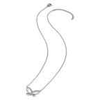 Polished Cubic Zirconia Stainless Steel Cable Chain Pendant Necklace 1mm