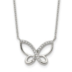 Polished Cubic Zirconia Stainless Steel Cable Chain Pendant Necklace 1mm