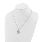 Rose-Tone Polished MOM Stainless Steel Cable Chain Pendant Necklace 1.5mm