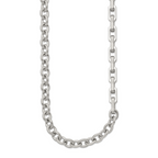 Brushed and Polished Stainless Steel Necklace 7mm