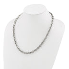 Brushed and Polished Stainless Steel Necklace 7mm