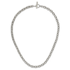 Brushed and Polished Stainless Steel Necklace 7mm