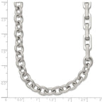 Brushed and Polished Stainless Steel Necklace 7mm